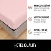 imageGORILLA GRIP Fitted Sheets Stay in Place Twin Size Deep Pocket Bottom Bed Sheets for Mattress Lightweight Microfiber Sbana All Around Elastic OekoTex Wrinkle and Shrink Resistant CreamLight Pink