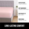 imageGORILLA GRIP Fitted Sheets Stay in Place Twin Size Deep Pocket Bottom Bed Sheets for Mattress Lightweight Microfiber Sbana All Around Elastic OekoTex Wrinkle and Shrink Resistant CreamLight Pink