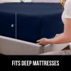 imageGORILLA GRIP Fitted Sheets Stay in Place Twin Size Deep Pocket Bottom Bed Sheets for Mattress Lightweight Microfiber Sbana All Around Elastic OekoTex Wrinkle and Shrink Resistant CreamNavy