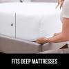 imageGORILLA GRIP Fitted Sheets Stay in Place Twin Size Deep Pocket Bottom Bed Sheets for Mattress Lightweight Microfiber Sbana All Around Elastic OekoTex Wrinkle and Shrink Resistant CreamBright White