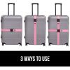 imageGORILLA GRIP Heavy Duty Adjustable Luggage Straps for Suitcases Easy to Identify Travel Belt Connector Holds Suitcase Together Extends Life of Bag Strap Connects Two Bags Accessories 2 Pack RedPink