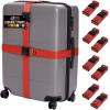 imageGORILLA GRIP Heavy Duty Adjustable Luggage Straps for Suitcases Easy to Identify Travel Belt Connector Holds Suitcase Together Extends Life of Bag Strap Connects Two Bags Accessories 2 Pack RedRed