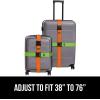 imageGORILLA GRIP Heavy Duty Adjustable Luggage Straps for Suitcases Easy to Identify Travel Belt Connector Holds Suitcase Together Extends Life of Bag Strap Connects Two Bags Accessories 2 Pack RedGreenOrange