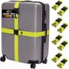 imageGORILLA GRIP Heavy Duty Adjustable Luggage Straps for Suitcases Easy to Identify Travel Belt Connector Holds Suitcase Together Extends Life of Bag Strap Connects Two Bags Accessories 2 Pack RedYellow