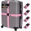 imageGORILLA GRIP Heavy Duty Adjustable Luggage Straps for Suitcases Easy to Identify Travel Belt Connector Holds Suitcase Together Extends Life of Bag Strap Connects Two Bags Accessories 2 Pack RedPink