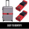 imageGORILLA GRIP Heavy Duty Adjustable Luggage Straps for Suitcases Easy to Identify Travel Belt Connector Holds Suitcase Together Extends Life of Bag Strap Connects Two Bags Accessories 2 Pack RedRed