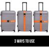 imageGORILLA GRIP Heavy Duty Adjustable Luggage Straps for Suitcases Easy to Identify Travel Belt Connector Holds Suitcase Together Extends Life of Bag Strap Connects Two Bags Accessories 2 Pack RedOrange
