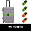 imageGORILLA GRIP Heavy Duty Adjustable Luggage Straps for Suitcases Easy to Identify Travel Belt Connector Holds Suitcase Together Extends Life of Bag Strap Connects Two Bags Accessories 2 Pack RedGreenOrange