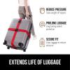 imageGORILLA GRIP Heavy Duty Adjustable Luggage Straps for Suitcases Easy to Identify Travel Belt Connector Holds Suitcase Together Extends Life of Bag Strap Connects Two Bags Accessories 2 Pack RedRed