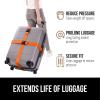 imageGORILLA GRIP Heavy Duty Adjustable Luggage Straps for Suitcases Easy to Identify Travel Belt Connector Holds Suitcase Together Extends Life of Bag Strap Connects Two Bags Accessories 2 Pack RedOrange