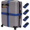 imageGORILLA GRIP Heavy Duty Adjustable Luggage Straps for Suitcases Easy to Identify Travel Belt Connector Holds Suitcase Together Extends Life of Bag Strap Connects Two Bags Accessories 2 Pack RedBlue