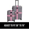 imageGORILLA GRIP Heavy Duty Adjustable Luggage Straps for Suitcases Easy to Identify Travel Belt Connector Holds Suitcase Together Extends Life of Bag Strap Connects Two Bags Accessories 2 Pack RedPink