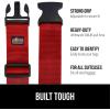 imageGORILLA GRIP Heavy Duty Adjustable Luggage Straps for Suitcases Easy to Identify Travel Belt Connector Holds Suitcase Together Extends Life of Bag Strap Connects Two Bags Accessories 2 Pack RedRed