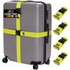 imageGORILLA GRIP Heavy Duty Adjustable Luggage Straps for Suitcases Easy to Identify Travel Belt Connector Holds Suitcase Together Extends Life of Bag Strap Connects Two Bags Accessories 2 Pack RedYellow