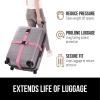 imageGORILLA GRIP Heavy Duty Adjustable Luggage Straps for Suitcases Easy to Identify Travel Belt Connector Holds Suitcase Together Extends Life of Bag Strap Connects Two Bags Accessories 2 Pack RedPink