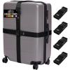imageGORILLA GRIP Heavy Duty Adjustable Luggage Straps for Suitcases Easy to Identify Travel Belt Connector Holds Suitcase Together Extends Life of Bag Strap Connects Two Bags Accessories 2 Pack RedBlack