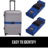 imageGORILLA GRIP Heavy Duty Adjustable Luggage Straps for Suitcases Easy to Identify Travel Belt Connector Holds Suitcase Together Extends Life of Bag Strap Connects Two Bags Accessories 2 Pack RedBlue
