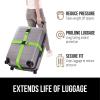 imageGORILLA GRIP Heavy Duty Adjustable Luggage Straps for Suitcases Easy to Identify Travel Belt Connector Holds Suitcase Together Extends Life of Bag Strap Connects Two Bags Accessories 2 Pack RedGreen