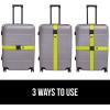imageGORILLA GRIP Heavy Duty Adjustable Luggage Straps for Suitcases Easy to Identify Travel Belt Connector Holds Suitcase Together Extends Life of Bag Strap Connects Two Bags Accessories 2 Pack RedYellow