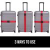 imageGORILLA GRIP Heavy Duty Adjustable Luggage Straps for Suitcases Easy to Identify Travel Belt Connector Holds Suitcase Together Extends Life of Bag Strap Connects Two Bags Accessories 2 Pack RedRed
