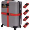 imageGORILLA GRIP Heavy Duty Adjustable Luggage Straps for Suitcases Easy to Identify Travel Belt Connector Holds Suitcase Together Extends Life of Bag Strap Connects Two Bags Accessories 2 Pack RedRed