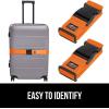 imageGORILLA GRIP Heavy Duty Adjustable Luggage Straps for Suitcases Easy to Identify Travel Belt Connector Holds Suitcase Together Extends Life of Bag Strap Connects Two Bags Accessories 2 Pack RedOrange