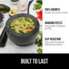 imageGORILLA GRIP Heavy Duty Mortar and Pestle Set with Slip Resistant Base 2 Cup 100 Granite Stone Molcajete Guacamole Bowl Grind Seeds Spices Crush Garlic Kitchen Muddler for Fresh Herbs GrayPolished Black