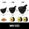 imageGORILLA GRIP Heavy Duty Mortar and Pestle Set with Slip Resistant Base 2 Cup 100 Granite Stone Molcajete Guacamole Bowl Grind Seeds Spices Crush Garlic Kitchen Muddler for Fresh Herbs GrayPolished Black
