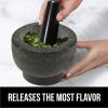 imageGORILLA GRIP Heavy Duty Mortar and Pestle Set with Slip Resistant Base 2 Cup 100 Granite Stone Molcajete Guacamole Bowl Grind Seeds Spices Crush Garlic Kitchen Muddler for Fresh Herbs GrayPolished Black