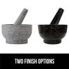 imageGORILLA GRIP Heavy Duty Mortar and Pestle Set with Slip Resistant Base 2 Cup 100 Granite Stone Molcajete Guacamole Bowl Grind Seeds Spices Crush Garlic Kitchen Muddler for Fresh Herbs GrayPolished Black
