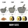 imageGORILLA GRIP Heavy Duty Mortar and Pestle Set with Slip Resistant Base 2 Cup 100 Granite Stone Molcajete Guacamole Bowl Grind Seeds Spices Crush Garlic Kitchen Muddler for Fresh Herbs GrayUnpolished Gray