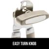 imageGORILLA GRIP Heavy Duty Stainless Steel Smooth Edge Manual Can Opener and Bottle Openers Soft Comfortable Handle Oversized Handheld Turn Knob US Designed Multifunctional Kitchen Tool WhiteAlmond
