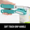 imageGORILLA GRIP Heavy Duty Stainless Steel Smooth Edge Manual Can Opener and Bottle Openers Soft Comfortable Handle Oversized Handheld Turn Knob US Designed Multifunctional Kitchen Tool WhiteTurquoise