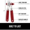imageGORILLA GRIP Heavy Duty Stainless Steel Smooth Edge Manual Can Opener and Bottle Openers Soft Comfortable Handle Oversized Handheld Turn Knob US Designed Multifunctional Kitchen Tool WhiteRed