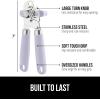 imageGORILLA GRIP Heavy Duty Stainless Steel Smooth Edge Manual Can Opener and Bottle Openers Soft Comfortable Handle Oversized Handheld Turn Knob US Designed Multifunctional Kitchen Tool WhiteLavender
