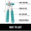 imageGORILLA GRIP Heavy Duty Stainless Steel Smooth Edge Manual Can Opener and Bottle Openers Soft Comfortable Handle Oversized Handheld Turn Knob US Designed Multifunctional Kitchen Tool WhiteTurquoise