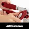 imageGORILLA GRIP Heavy Duty Stainless Steel Smooth Edge Manual Can Opener and Bottle Openers Soft Comfortable Handle Oversized Handheld Turn Knob US Designed Multifunctional Kitchen Tool WhiteRed