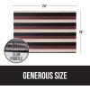 imageGORILLA GRIP Heavy Duty Striped Doormat Thick Bristles Crush Proof Texture Catches Dirt from Shoes Strong Backing Easy to Clean Indoor and Outdoor Entrance Mats 24x16 Burgundy Black CreamBurgundy  Black  Cream