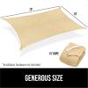 imageGORILLA GRIP Heavy Duty Sun Shade UV Protection Fade Tear and Rust Resistant Rectangle Sunshade Canopy Curved Edges Blocks Sunlight Breathable Sail Outdoor Patio Lawn Garden 10x13 FT SandSand