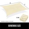 imageGORILLA GRIP Heavy Duty Sun Shade UV Protection Fade Tear and Rust Resistant Rectangle Sunshade Canopy Curved Edges Blocks Sunlight Breathable Sail Outdoor Patio Lawn Garden 10x13 FT SandButter Cream