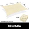 imageGORILLA GRIP Heavy Duty Sun Shade UV Protection Fade Tear and Rust Resistant Rectangle Sunshade Canopy Curved Edges Blocks Sunlight Breathable Sail Outdoor Patio Lawn Garden 10x13 FT SandButter Cream