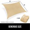 imageGORILLA GRIP Heavy Duty Sun Shade UV Protection Fade Tear and Rust Resistant Rectangle Sunshade Canopy Curved Edges Blocks Sunlight Breathable Sail Outdoor Patio Lawn Garden 10x13 FT SandSand