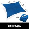 imageGORILLA GRIP Heavy Duty Sun Shade UV Protection Fade Tear and Rust Resistant Rectangle Sunshade Canopy Curved Edges Blocks Sunlight Breathable Sail Outdoor Patio Lawn Garden 10x13 FT SandBlue
