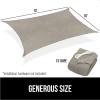 imageGORILLA GRIP Heavy Duty Sun Shade UV Protection Fade Tear and Rust Resistant Rectangle Sunshade Canopy Curved Edges Blocks Sunlight Breathable Sail Outdoor Patio Lawn Garden 10x13 FT SandGraphite