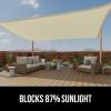 imageGORILLA GRIP Heavy Duty Sun Shade UV Protection Fade Tear and Rust Resistant Rectangle Sunshade Canopy Curved Edges Blocks Sunlight Breathable Sail Outdoor Patio Lawn Garden 10x13 FT SandButter Cream