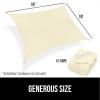 imageGORILLA GRIP Heavy Duty Sun Shade UV Protection Fade Tear and Rust Resistant Rectangle Sunshade Canopy Curved Edges Blocks Sunlight Breathable Sail Outdoor Patio Lawn Garden 10x13 FT SandButter Cream