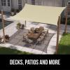 imageGORILLA GRIP Heavy Duty Sun Shade UV Protection Fade Tear and Rust Resistant Rectangle Sunshade Canopy Curved Edges Blocks Sunlight Breathable Sail Outdoor Patio Lawn Garden 10x13 FT SandButter Cream