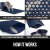 imageGORILLA GRIP Honeycomb Cat Litter Box Mat Two Layer Trapping Waste Mats Soft On Paws Litter Box Supplies and Essentials for Indoor Cats Traps Excess Water Resistant for Floors 30x24 GrayNavy