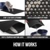 imageGORILLA GRIP Honeycomb Cat Litter Box Mat Two Layer Trapping Waste Mats Soft On Paws Litter Box Supplies and Essentials for Indoor Cats Traps Excess Water Resistant for Floors 30x24 GrayBlack