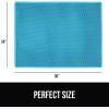 imageGORILLA GRIP Honeycomb Cat Litter Box Mat Two Layer Trapping Waste Mats Soft On Paws Litter Box Supplies and Essentials for Indoor Cats Traps Excess Water Resistant for Floors 30x24 GrayTurquoise